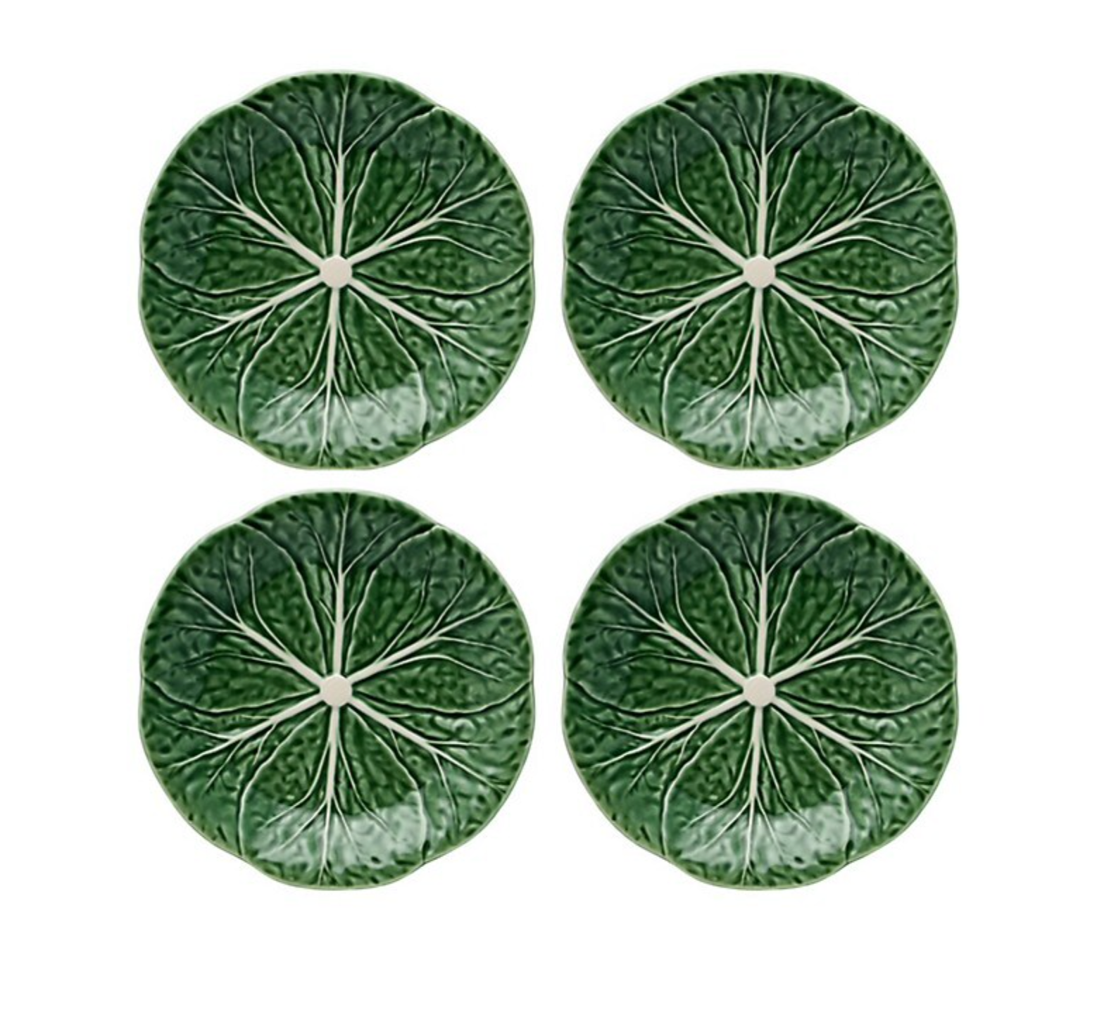 Cabbage Dessert Plate Green, Set of 4