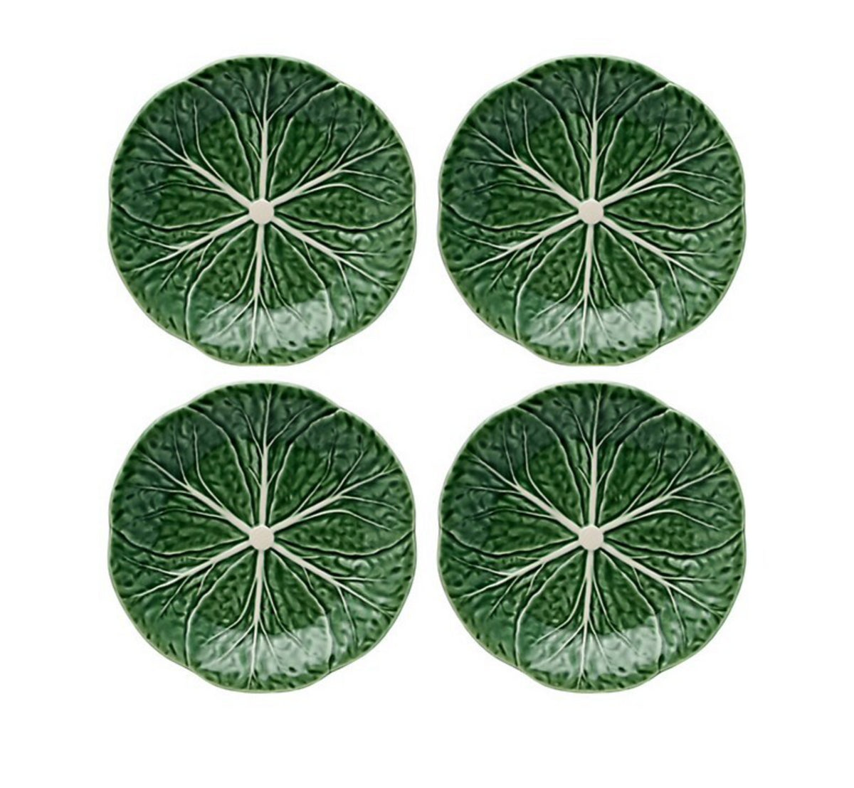 Cabbage Dessert Plate Green, Set of 4