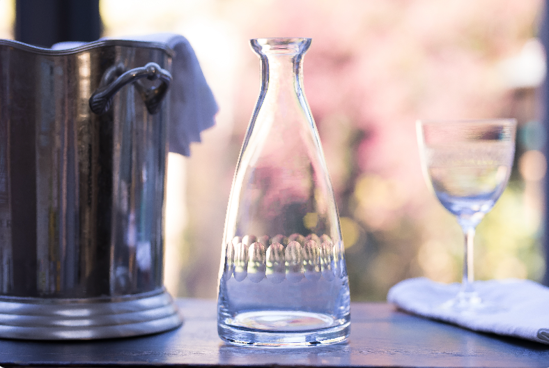 Crystal Table Carafe with Lens Design