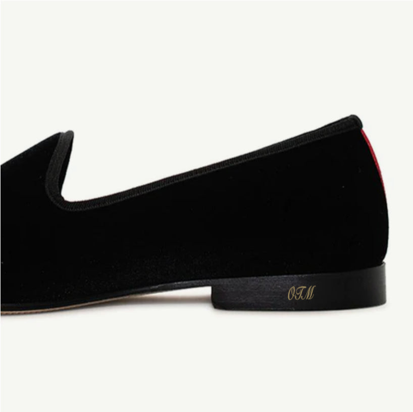 Men's Black Velvet Slipper II