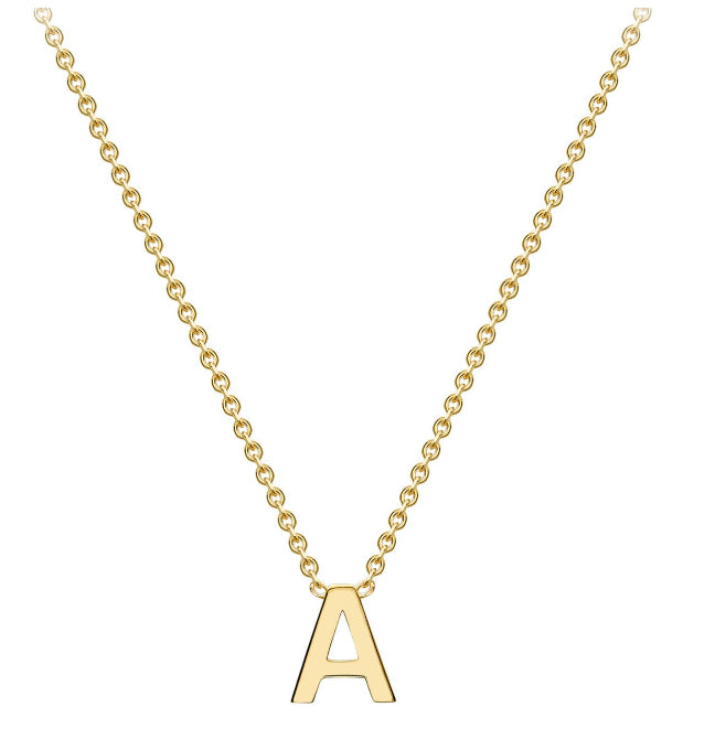 Gold Initial Necklace 9K
