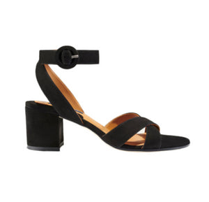 The City Sandal in Black Suede