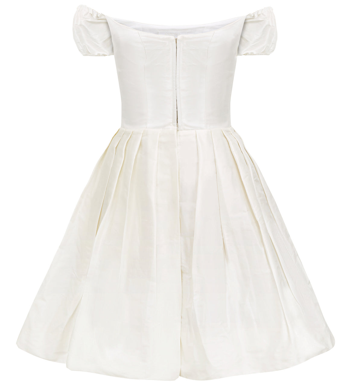 Sissi Silk Taffeta Dress in White