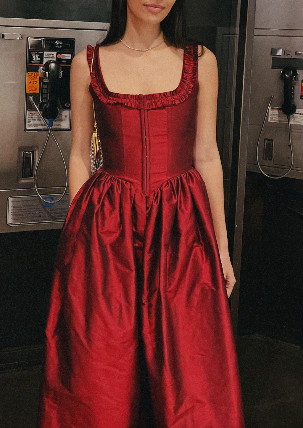 strapless open back dress Alice Dress in Red FR 44