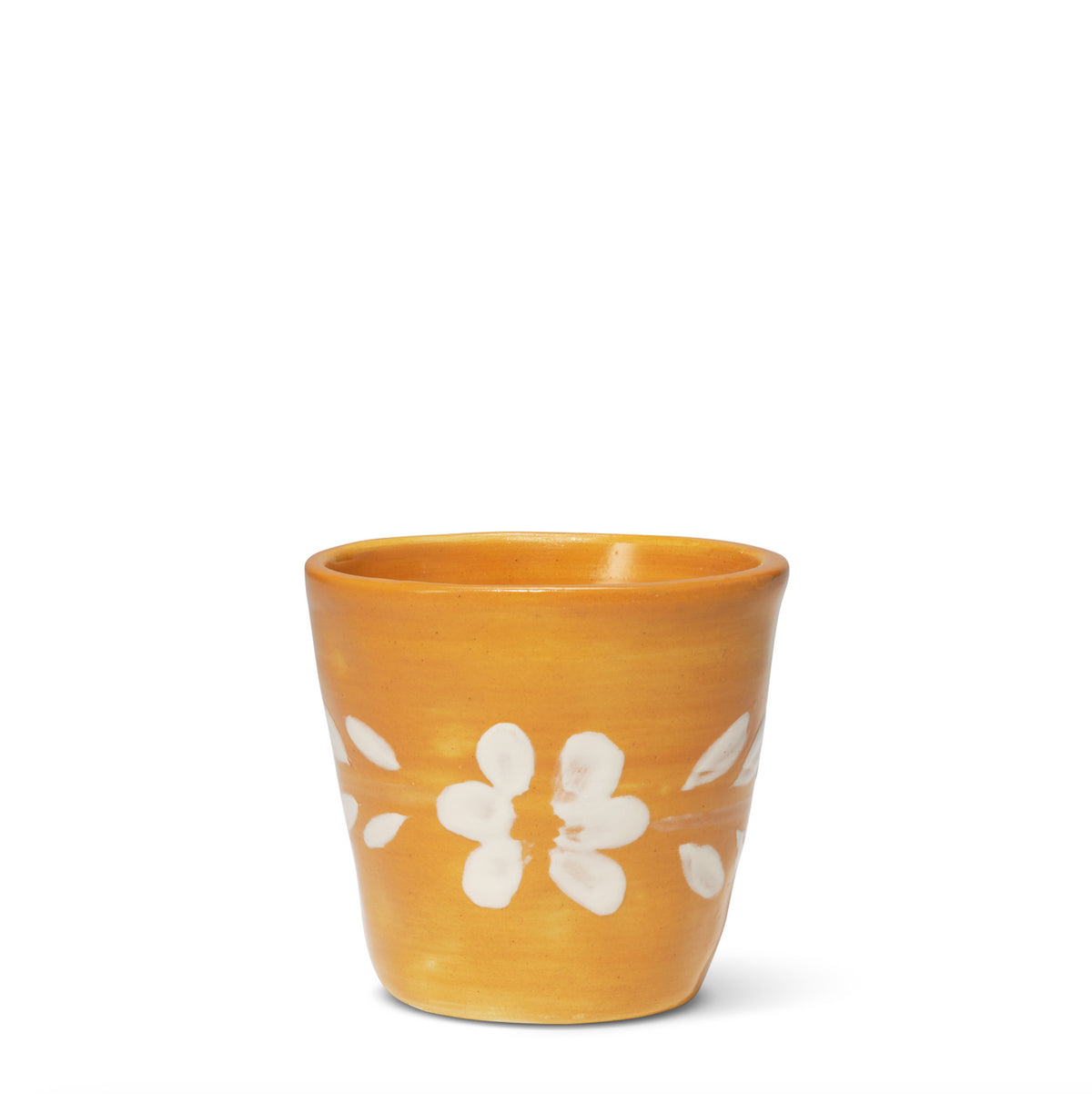 Espresso Cup With White Floral Trim in Marigold