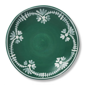 Serving Bowl With White Floral Trim in Cypress