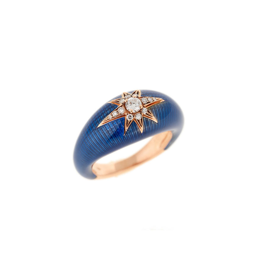Aida Navy Blue Ring Diamonds