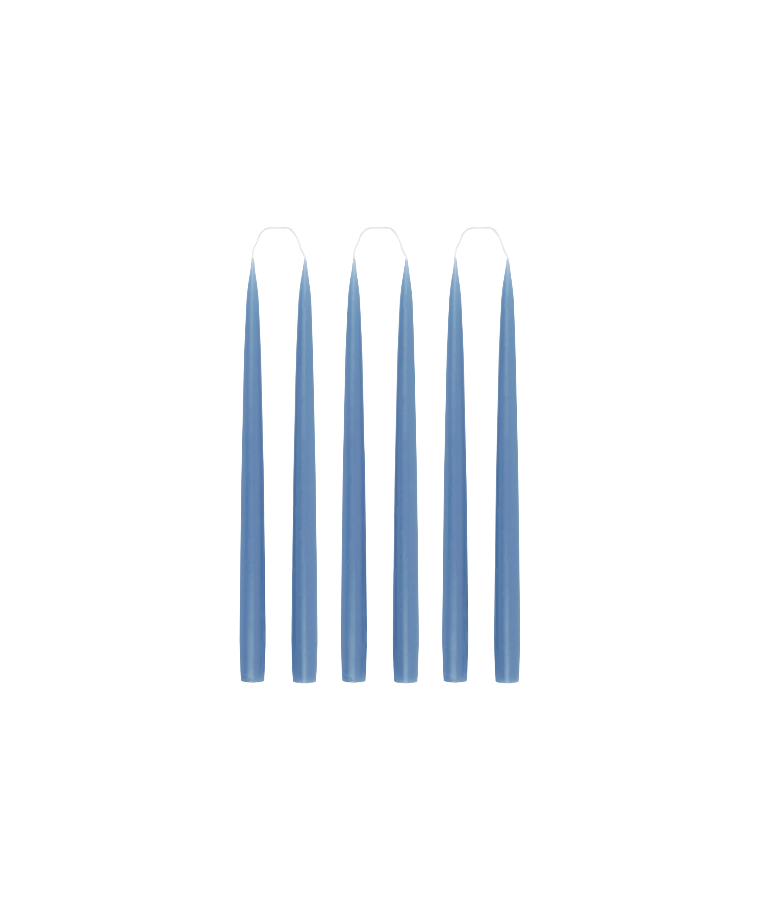 Danish Taper Candles in Cornflower, Set of 6