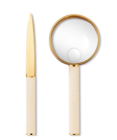 Shagreen Magnifying Glass & Letter Opener Set