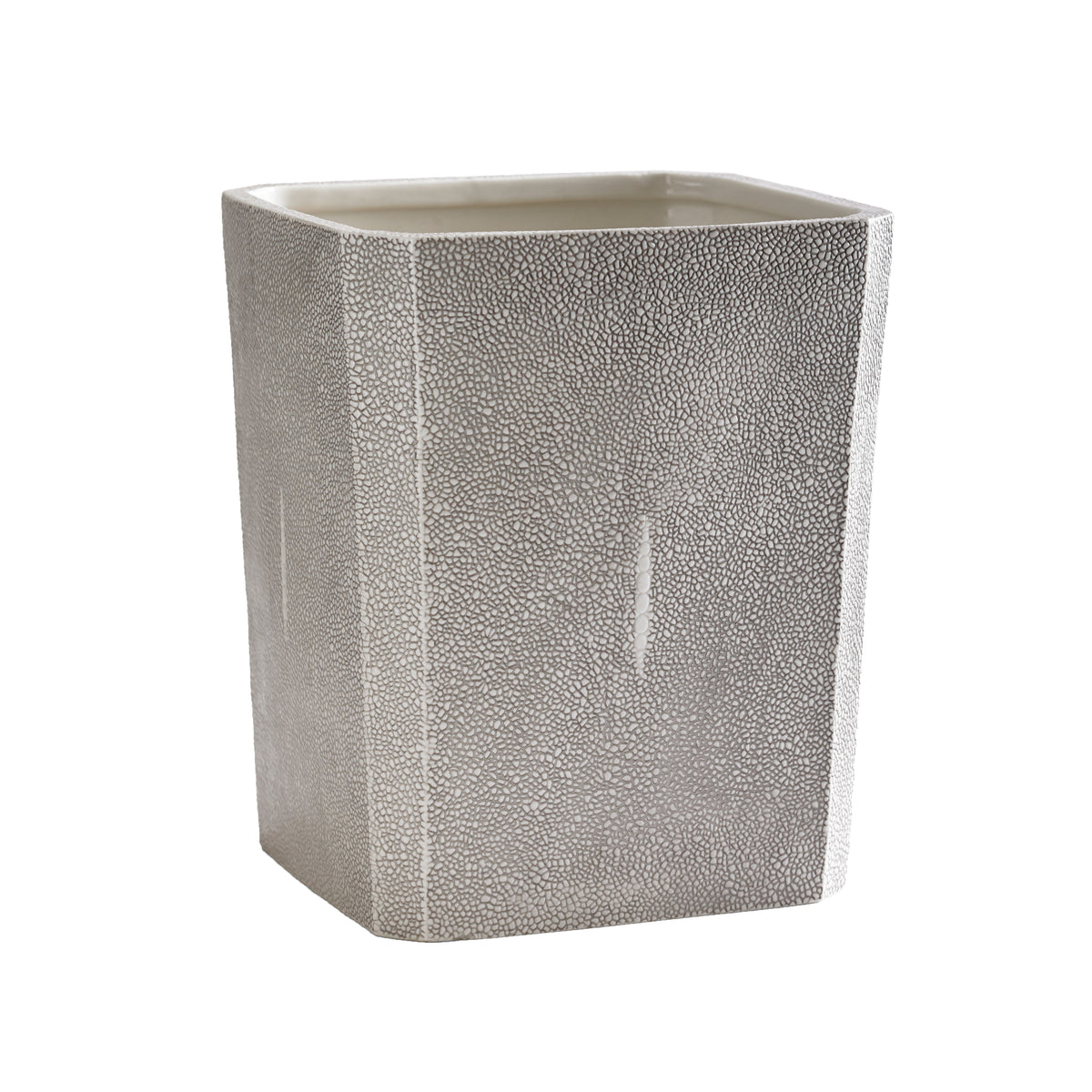 Shagreen Waste Basket in Gray