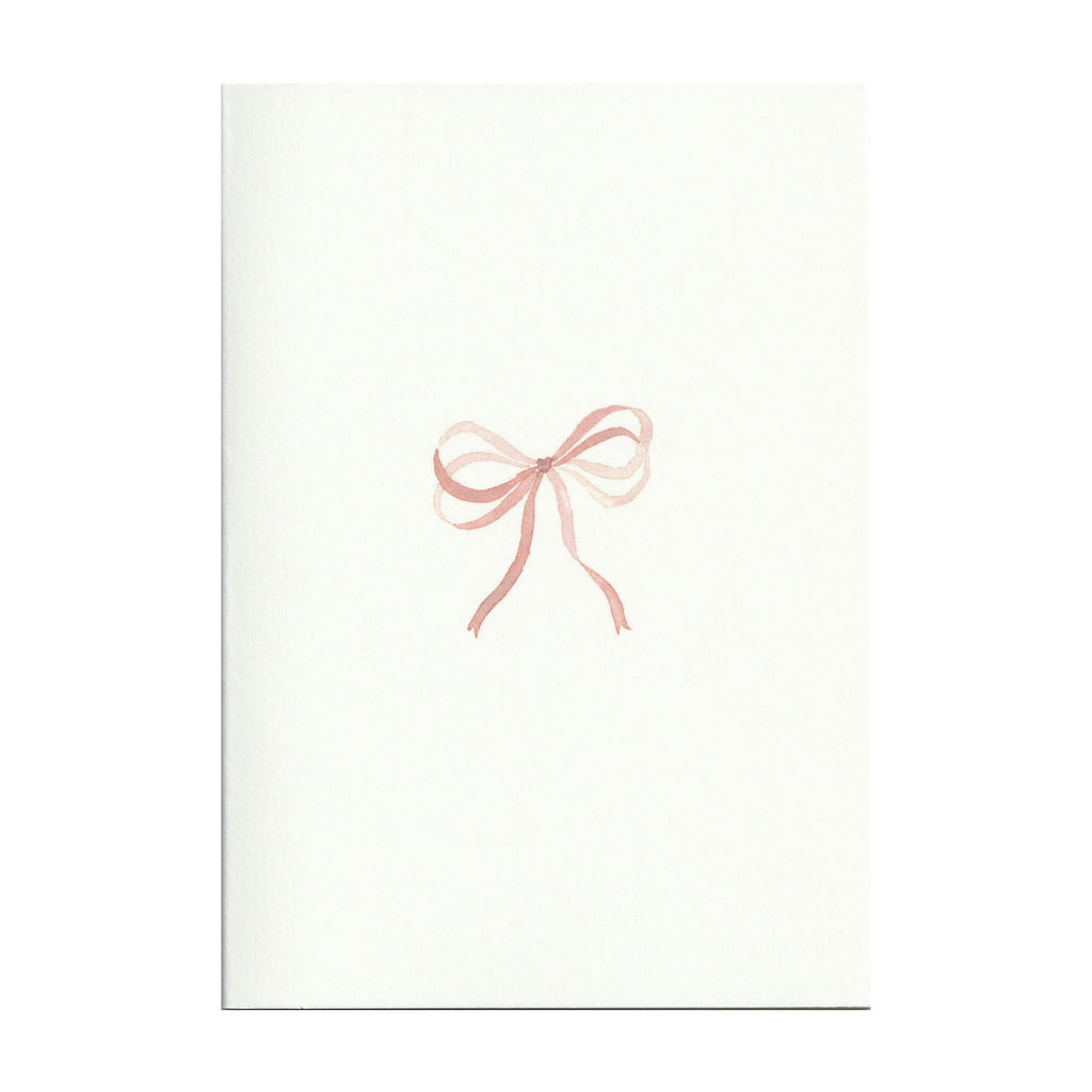 Shell Pink Bow Ribbon Cards, Set of 5