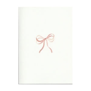 Shell Pink Bow Ribbon Cards, Set of 5