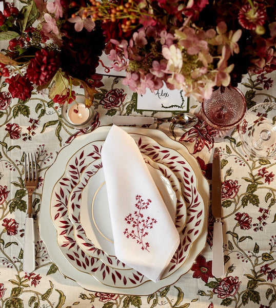 Maison Margaux Allegra Red Tablecloth