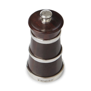 luxury Hersey rosewood and sterling silver salt & pepper mill set