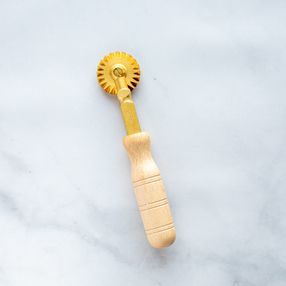 Brass Fluted Pasta & Pastry Wheel