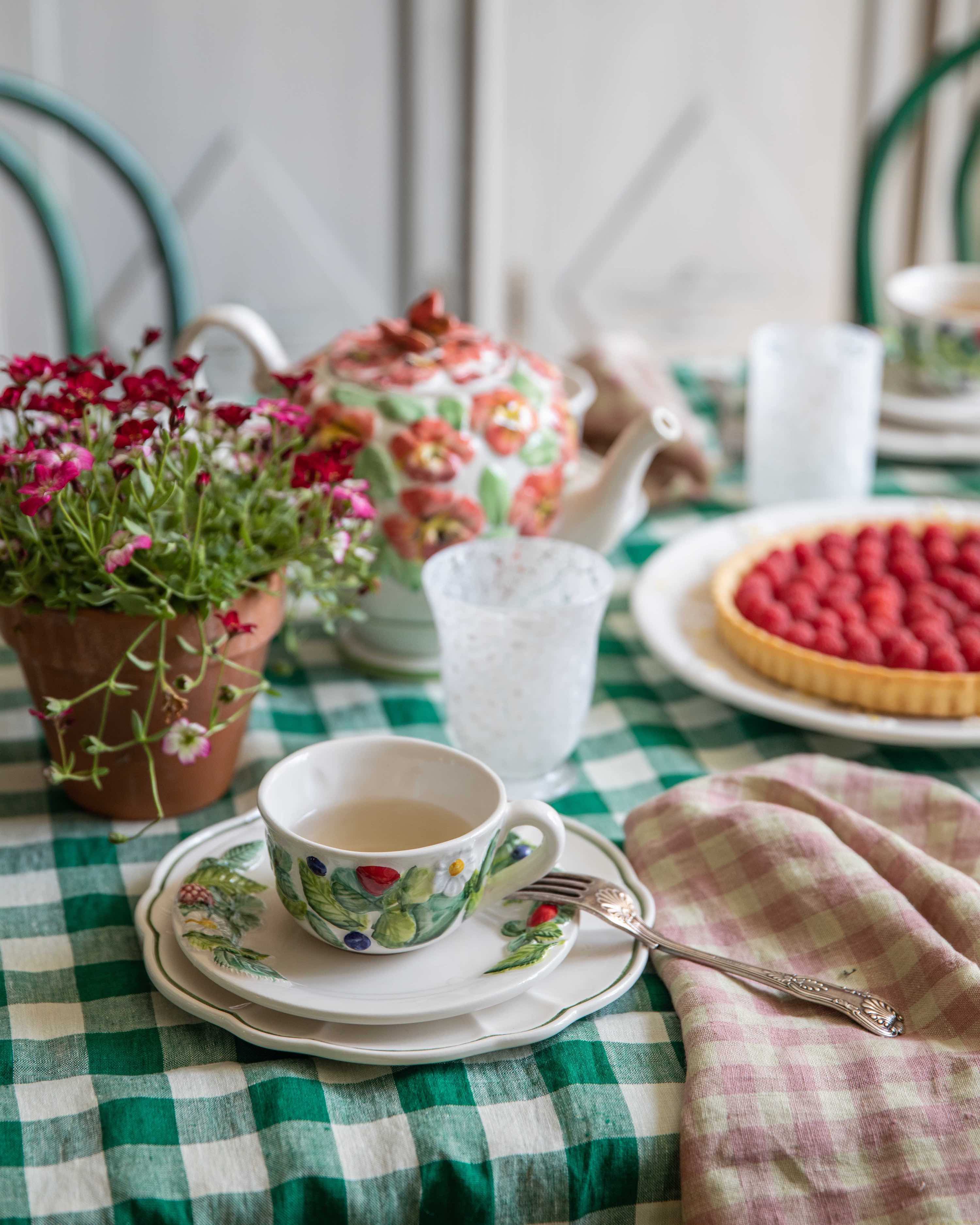 Frutti Di Bosco Teacup & Saucer,  Set of 2 - Skye McAlpine Tavola