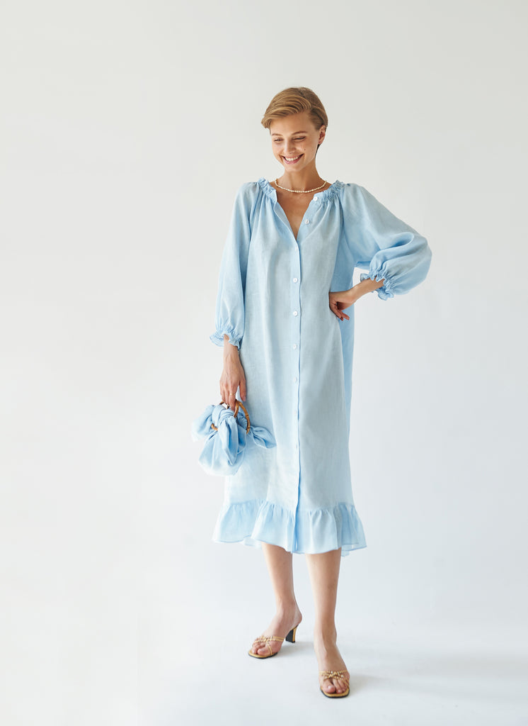 ladies loungewear dresses Women's Dress 3/4 Sleeve Zip Up Nightgown House Robe Long Dress Side Split breathable fabric provides exceptional comfort and durability Long Dress for Women Plus