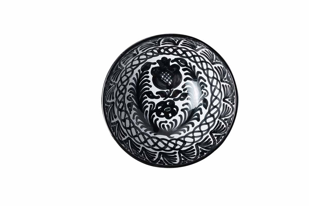 Casa Blanca & Negra Small Bowl with Hand-painted Designs
