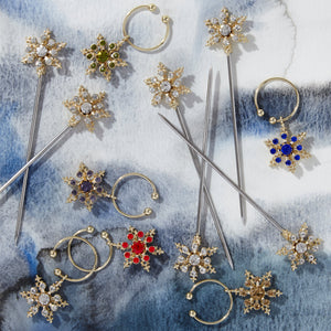 Snowflake Wine Charms in Jewel Tones