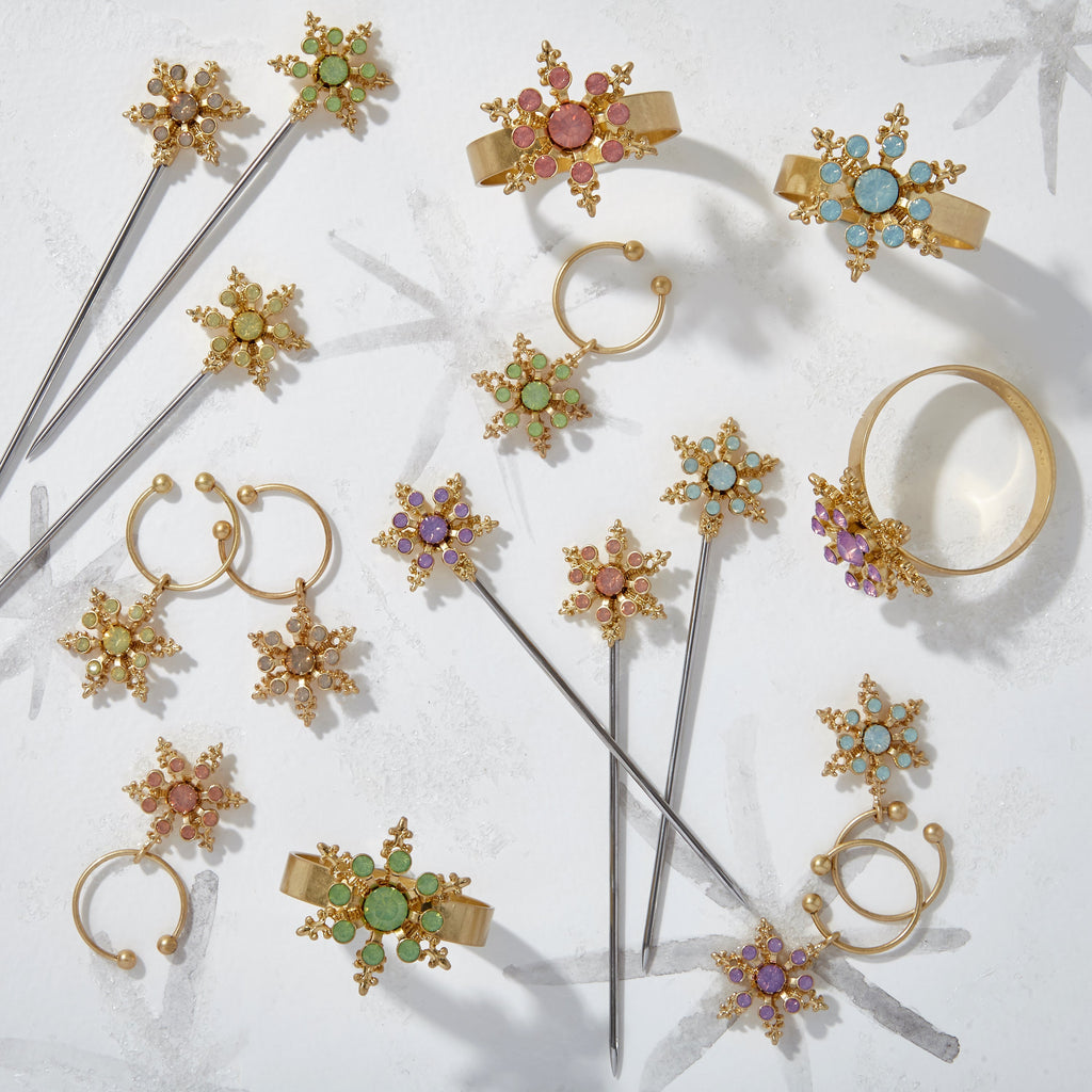 Snowflake Cocktail Picks in Pastel