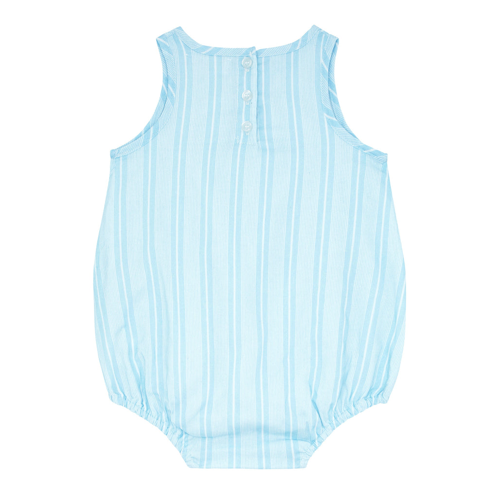Baby Boy's Pacific Blue Stripe Bubble Romper