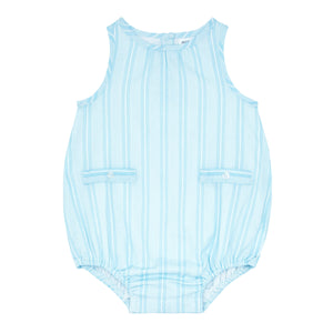 Baby Boy's Pacific Blue Stripe Bubble Romper