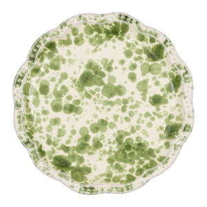 Speckled Dinner Plate in Green and White