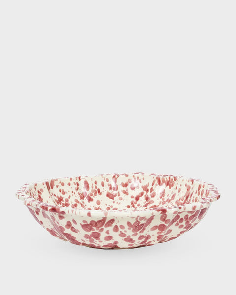 Speckled Serving Bowl in Burgundy