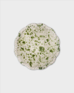 Speckled Small Bowl in Green and White