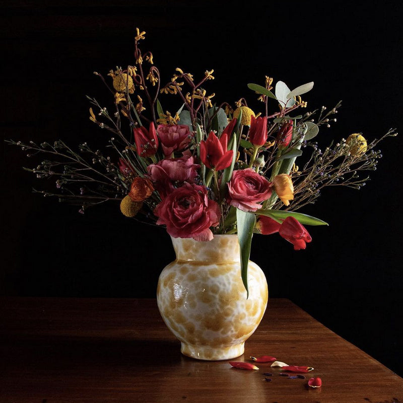 Speckled Vase in Yellow