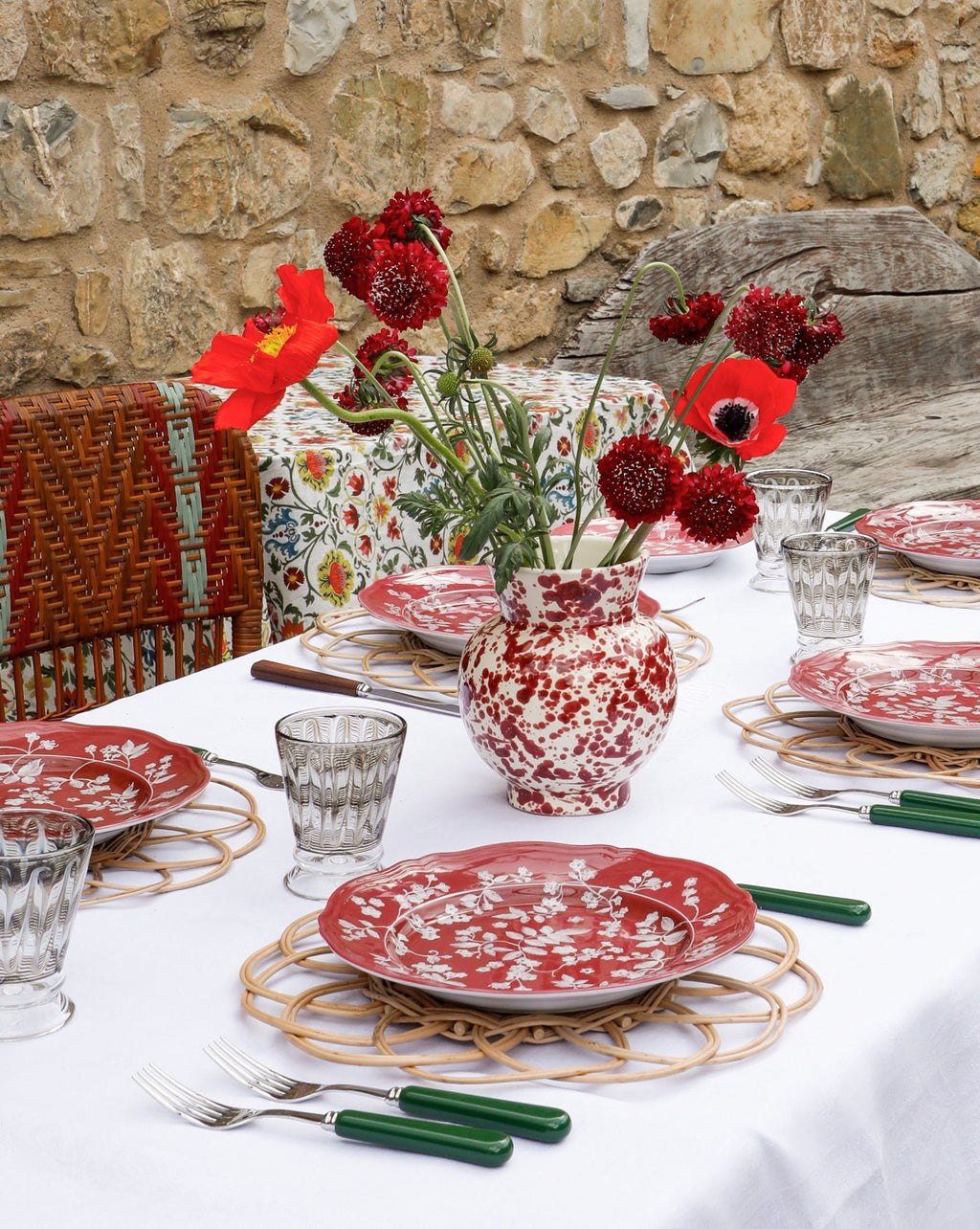 Speckled Vase in Burgundy