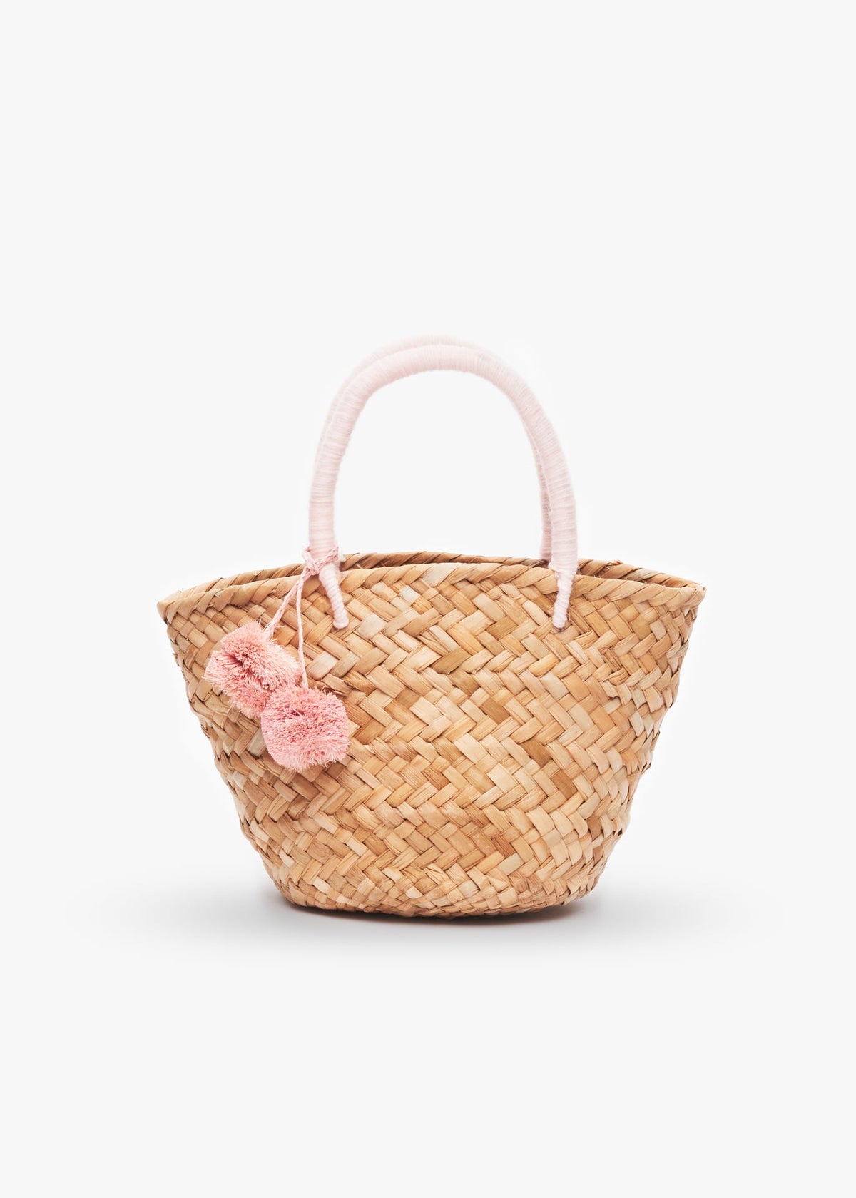 Mini St. Tropez Pom Pom Straw Tote