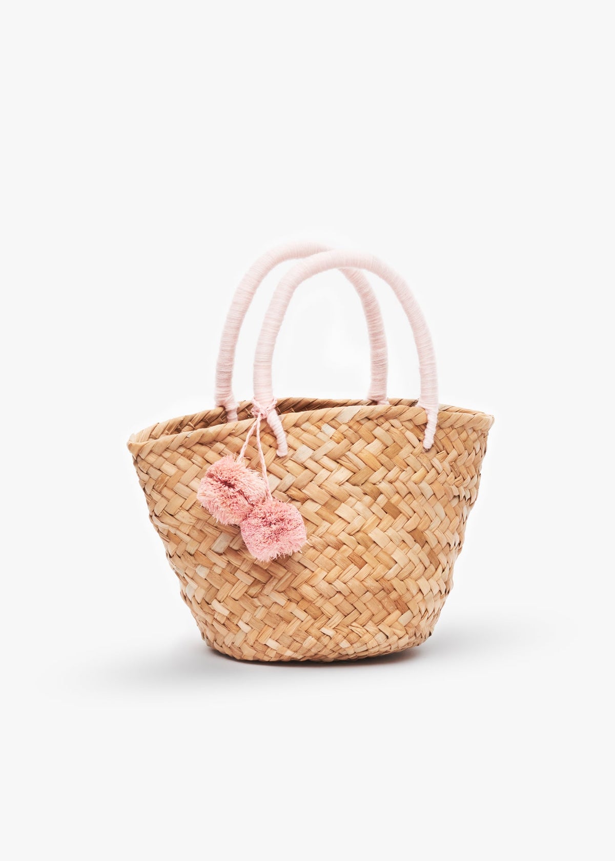 Mini St. Tropez Pom Pom Straw Tote