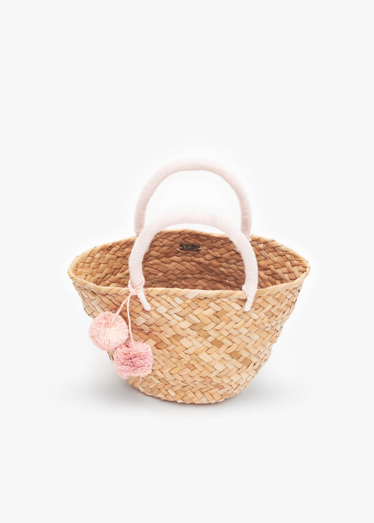 Kayu St. Tropez Pompom Straw Tote, O/S / Ivory