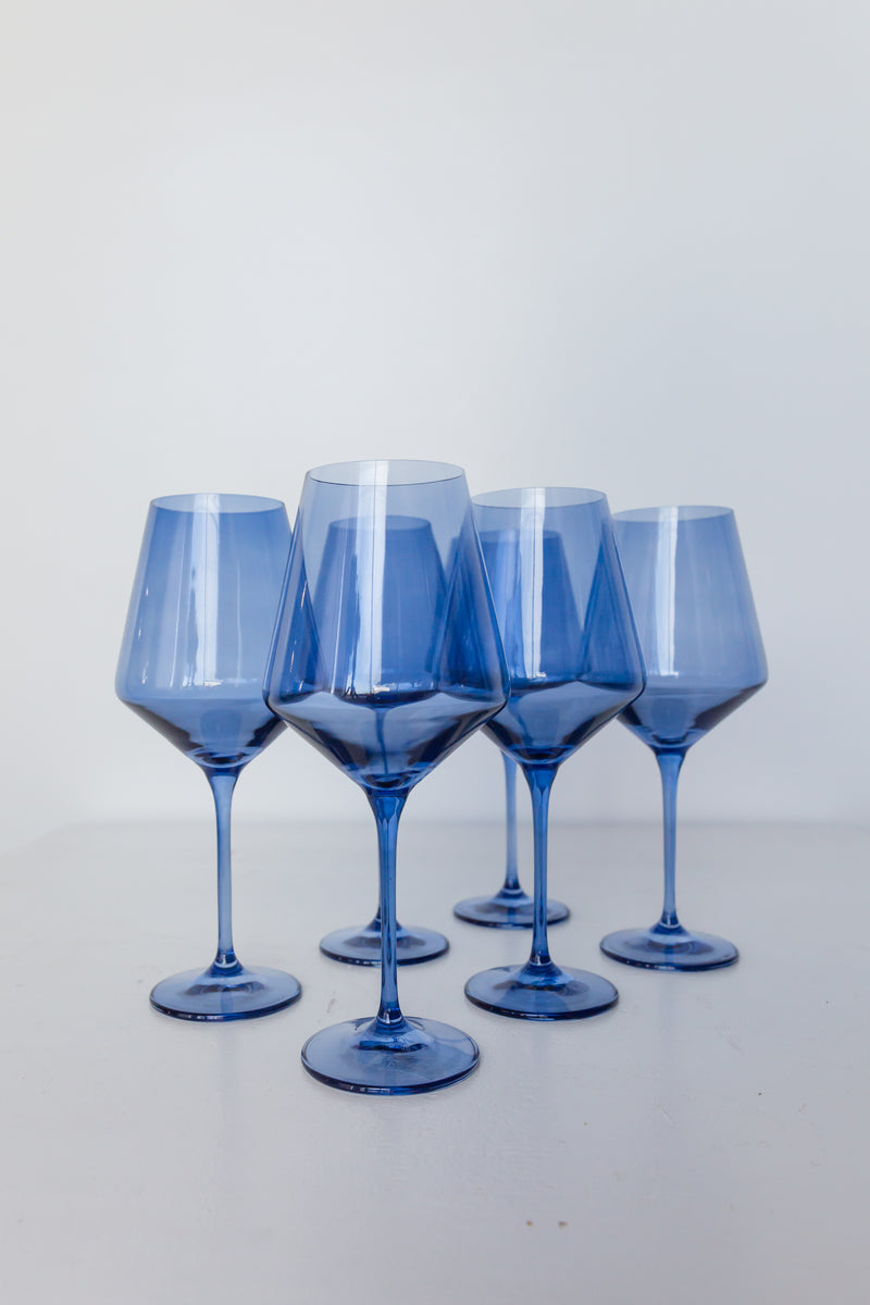Estelle Colored Wine Stemware - Set of 6 {Cobalt Blue}