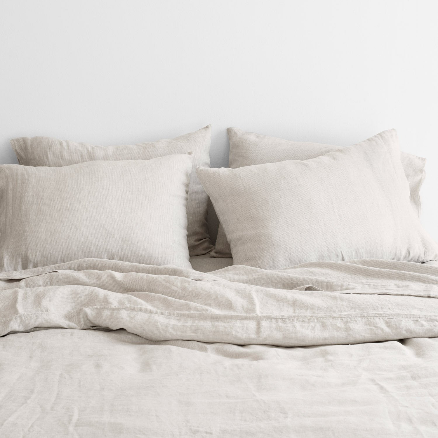 Stonewashed Linen Sheet Set - Sand Stripe