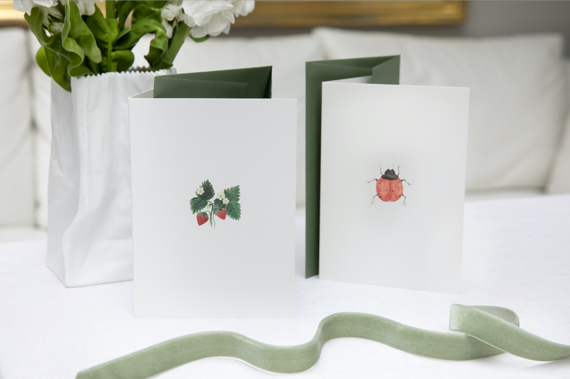 Strawberry Cards, Set of 5