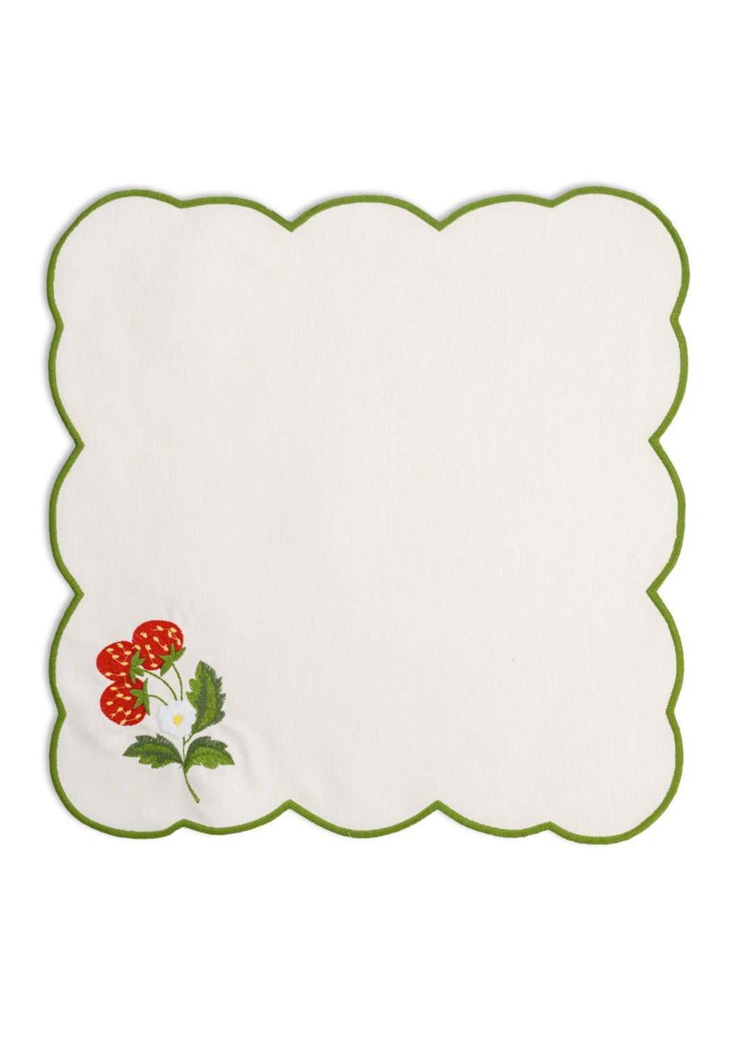 Strawberry Placemat and Napkin Set in Green