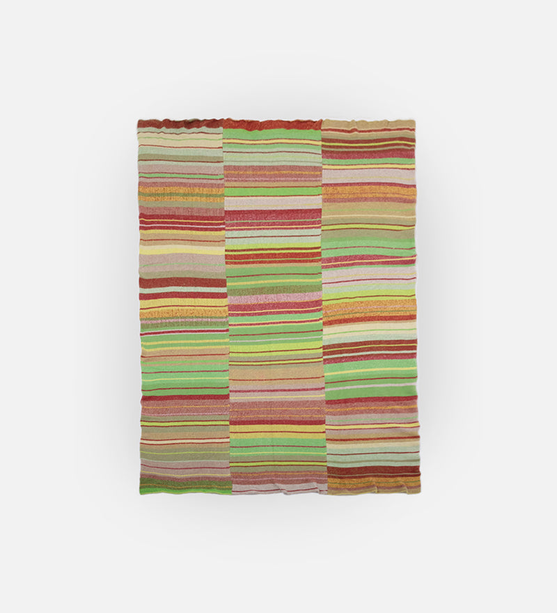 Cashmere Stripe Super Soft Blanket in Almond & Lemon - The Elder Statesman
