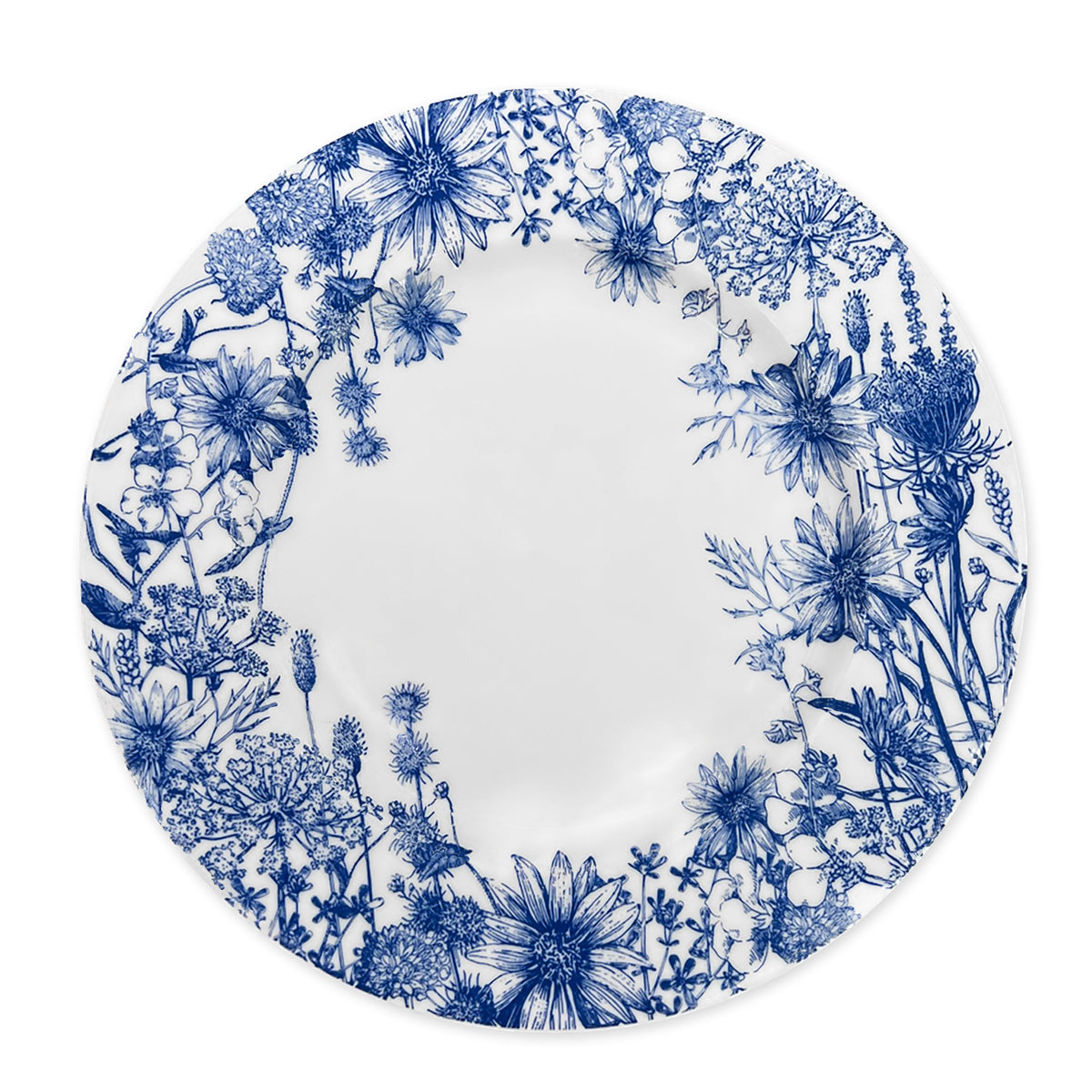 Summer Blues Rimmed Dinner Plate Blue - Caskata