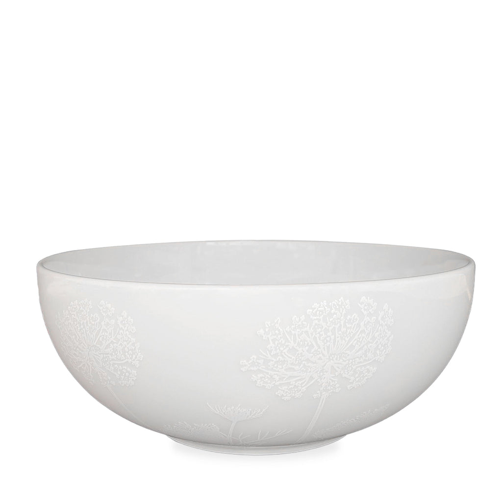 Premium porcelain Summer white Vegetable Serving Bowl from Caskata.