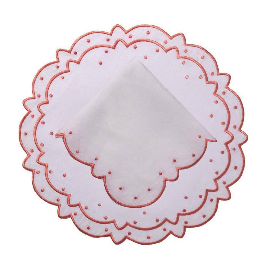 Suzette Linen Placemat and Napkin, Set of 12 in Pink