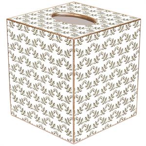 Brown Leaf Print Tissue Box Cover