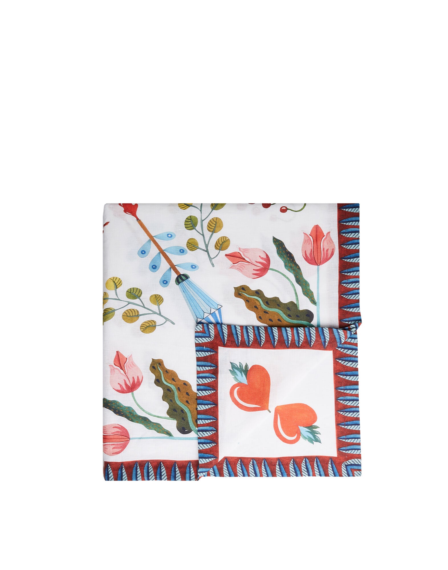 Tablecloth White Turning Tulips in Linen