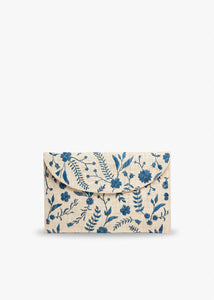 Tara Embroidered Straw Envelope Clutch Bag