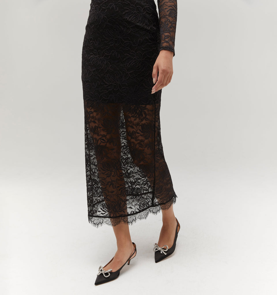The Olympia Skirt in Black Lace