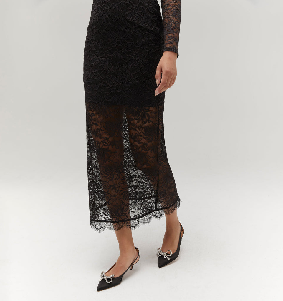 Black lace outlet skirt xs