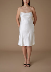 The Rachel Mini Slip Dress in Ivory