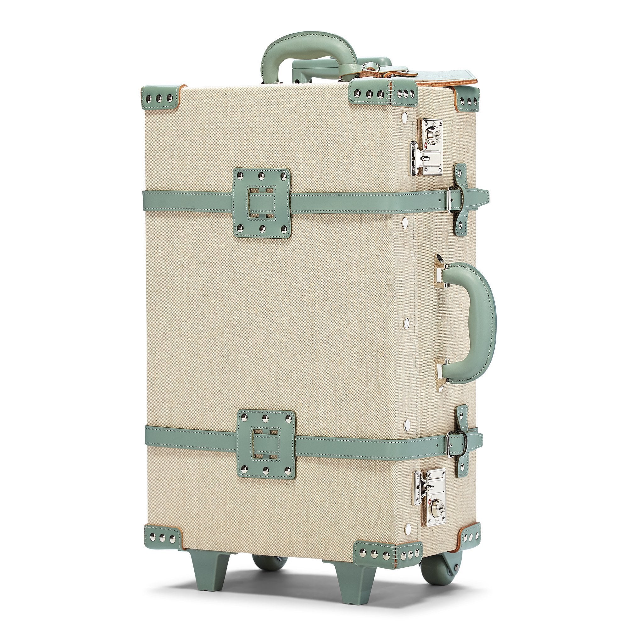 The Editor Stowaway in Seagreen - Hat Box Luggage - Exterior Front