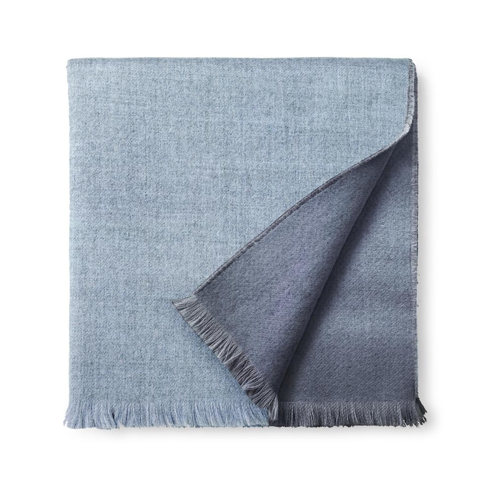 Heather Blue and Charcoal Blue Double Sided Baby Alpaca Throw Blanket